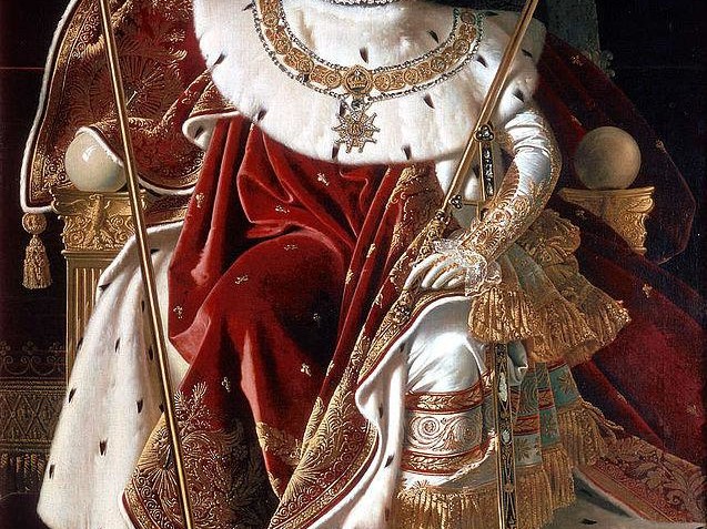 Napoleon I on the imperial throne in coronation costume