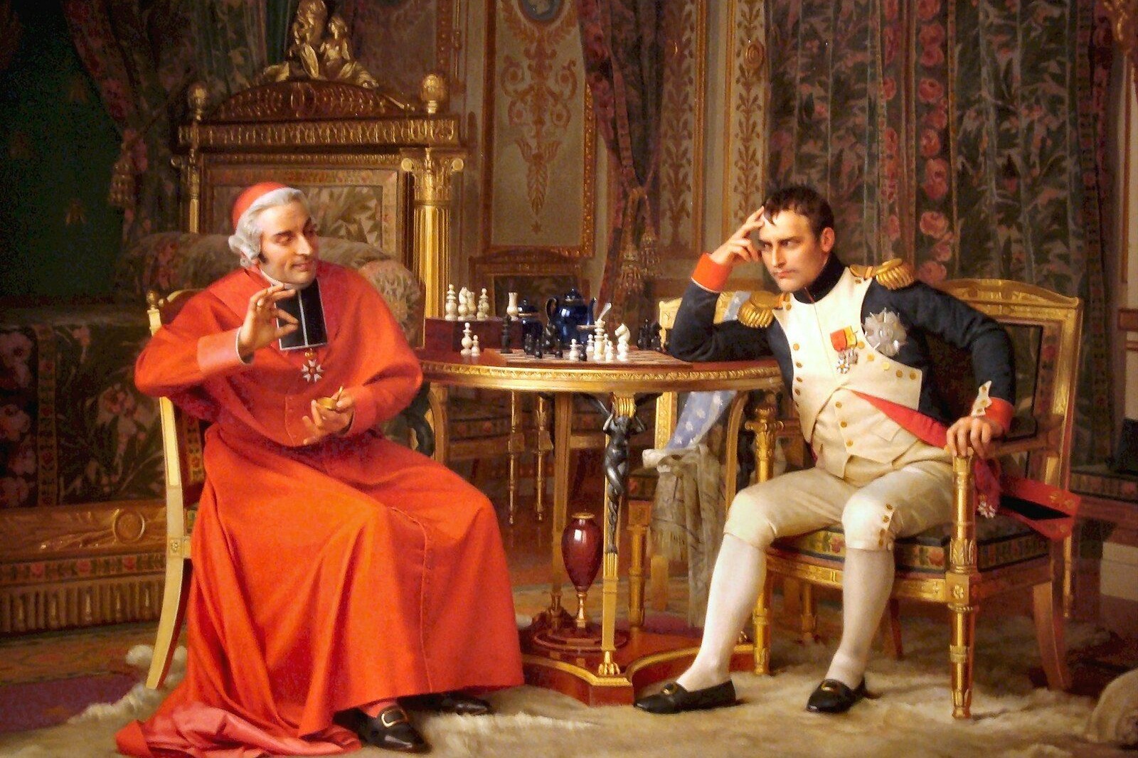 Jean-Georges VIBERT (1840 - 1902), Napoleon I playing with Cardinal Fesch. Oil on canvas © Haggin Museum