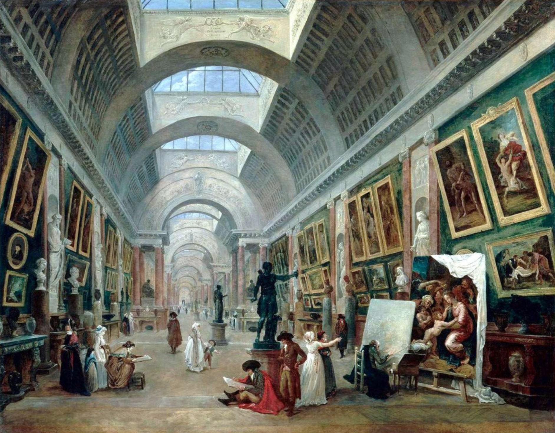 Projet d’aménagement de la Grande Galerie du Louvre, vers 1789 ROBERT Hubert (1733 - 1808) © Photo RMN-Grand Palais - G. Blot / J. Schormans