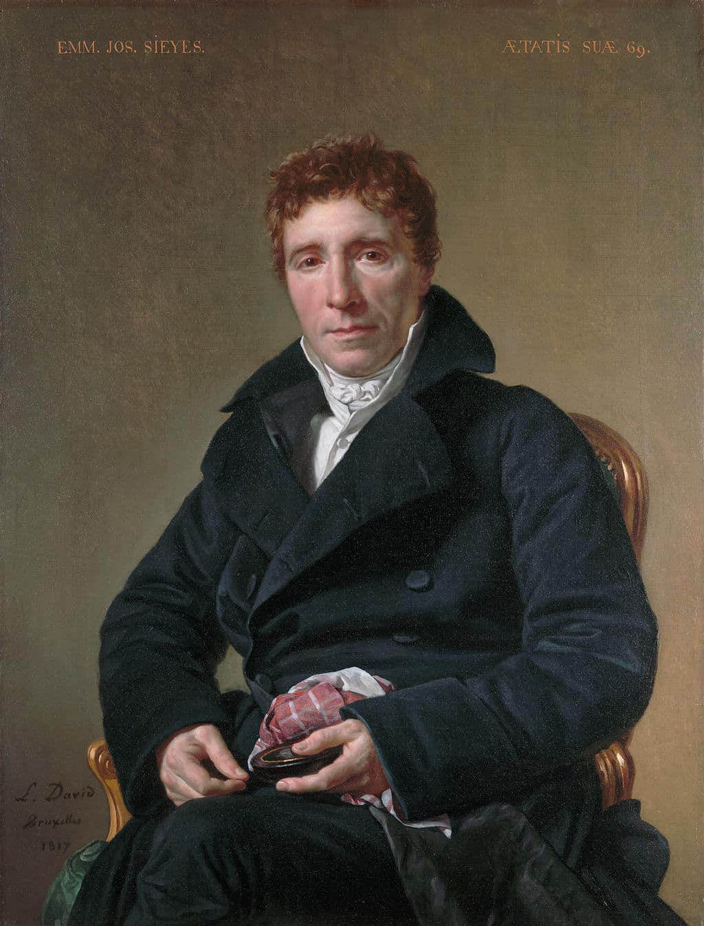 Jacques-Louis David  (1748–1825), Portrait d'Emmanuel-Joseph Sieyès. Huile sur toile, 1817, Fogg Museum, USA